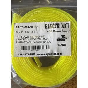 Pack of 2 - 1" PET Expandable Wire Mesh Sleeving, 10 Feet (Yellow)